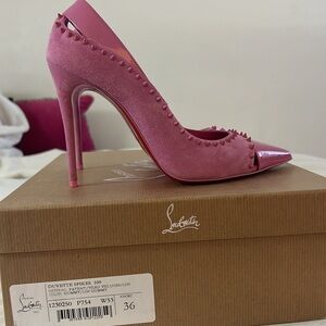 Christian Louboutin heels. Pink suede.